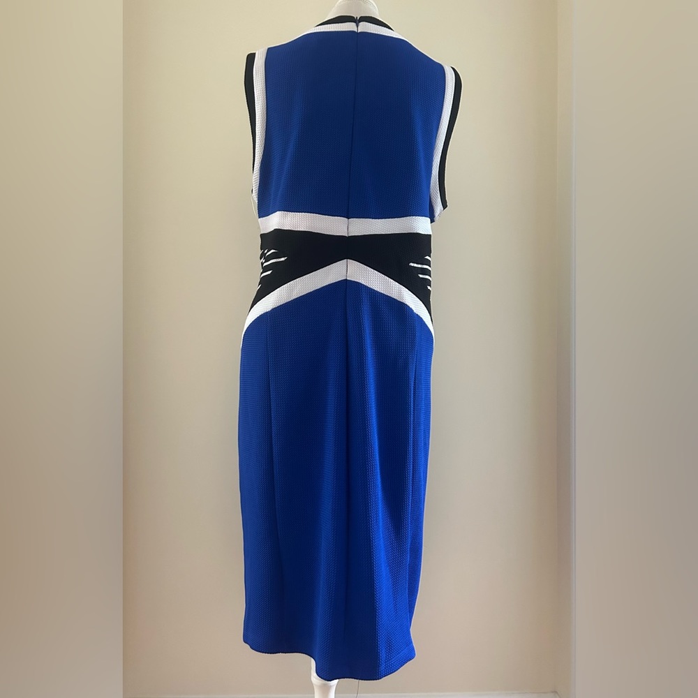 BRAND NEW Cobalt Blue Dress with Black/White - Picture 3 of 7